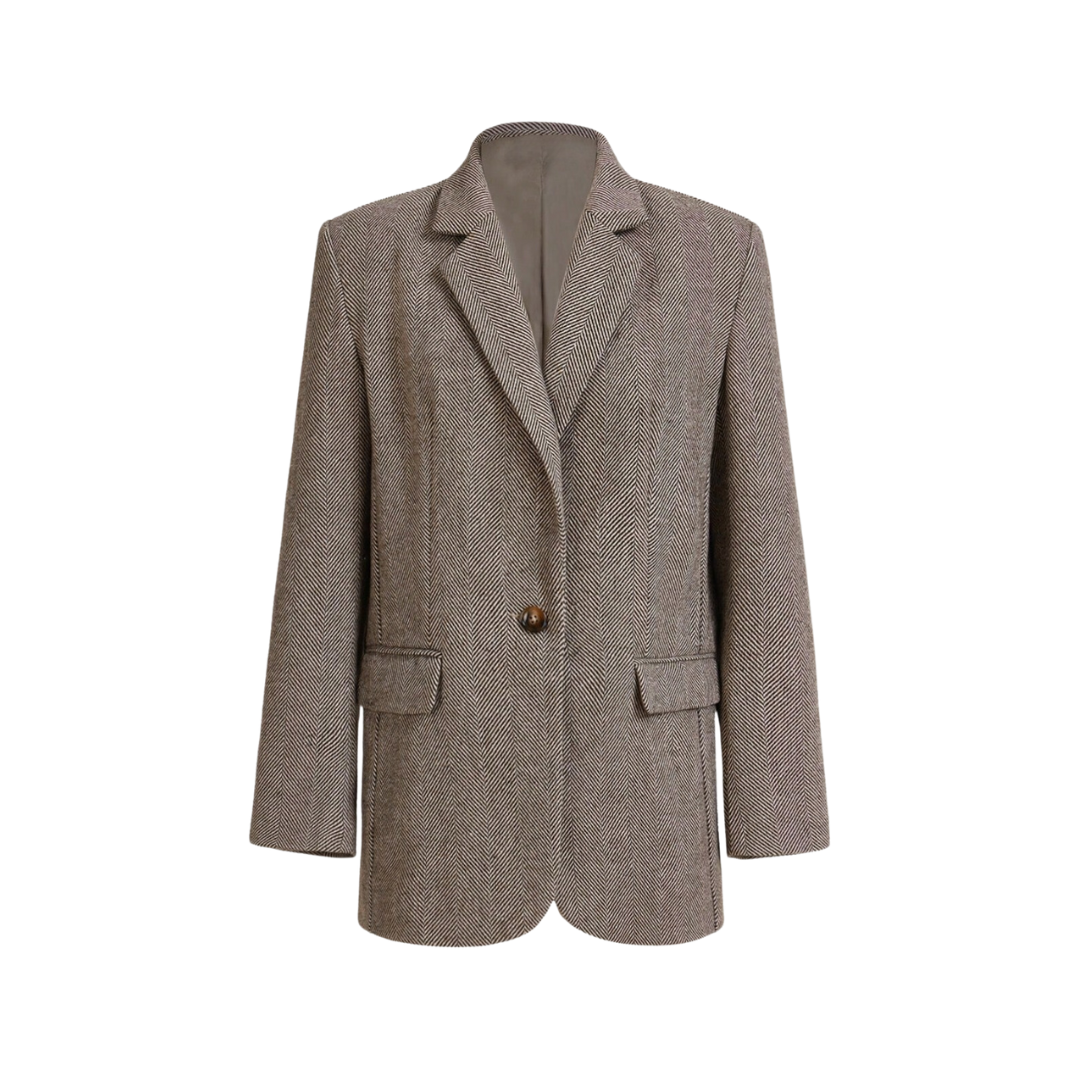 Nicole | Blazer Kafé Brun med Enkel Knap