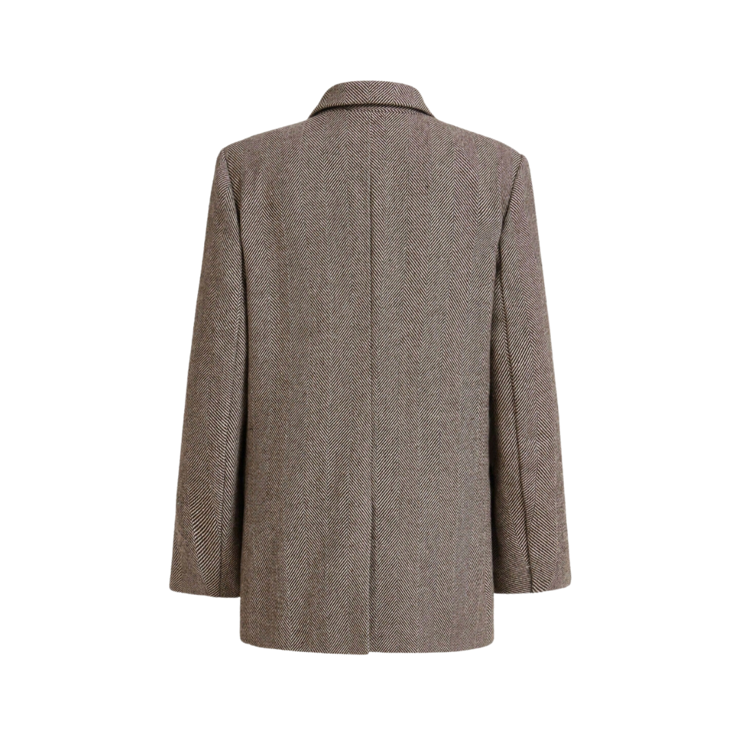 Nicole | Blazer Kafé Brun med Enkel Knap