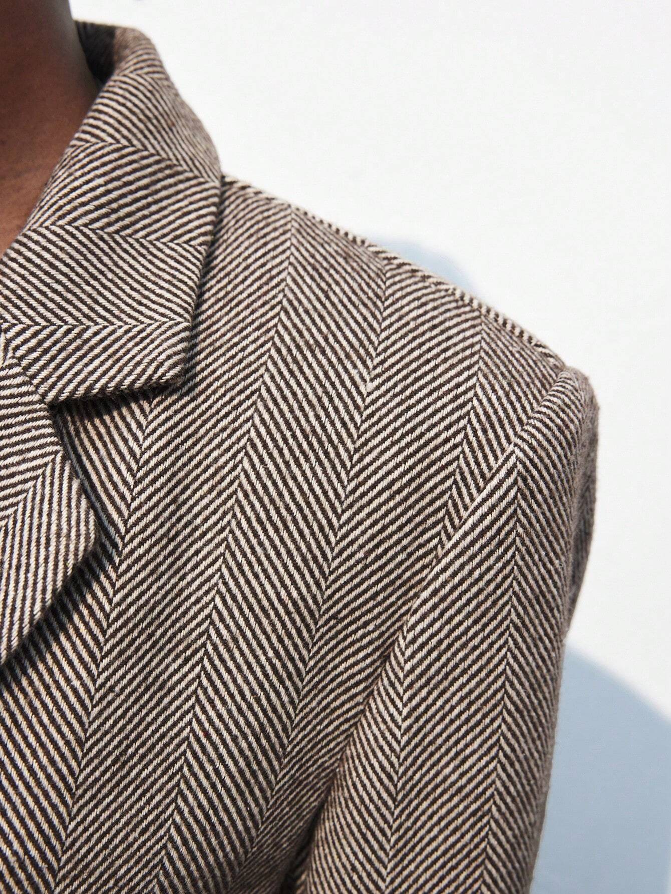 Nicole | Blazer Café Brun med Enkel Knap