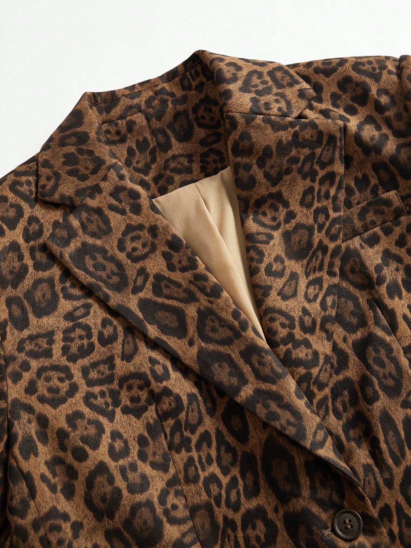 Marie-Claire | Ensfarget Blazer med Leopardmønster