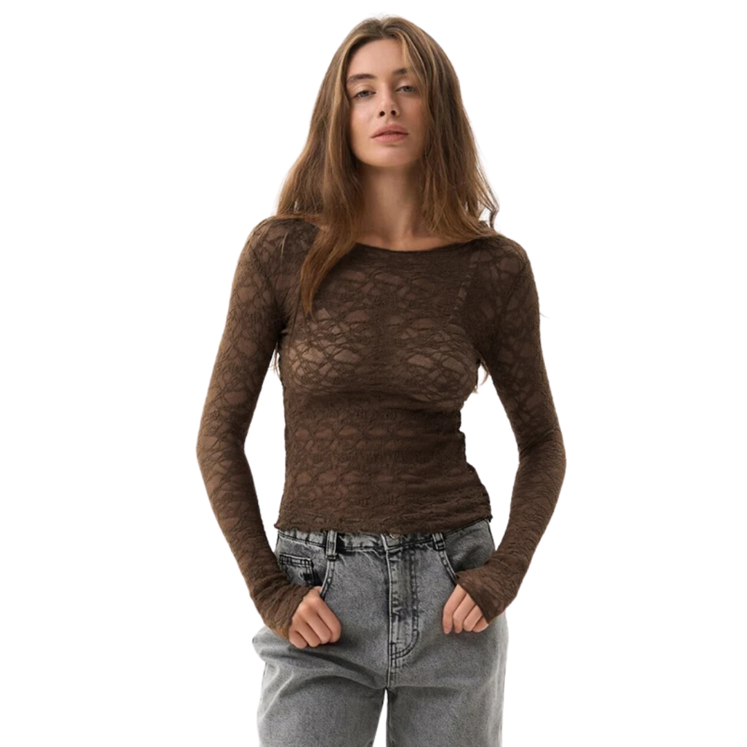 Camille | Den Gennemsigtige Spids Bluse