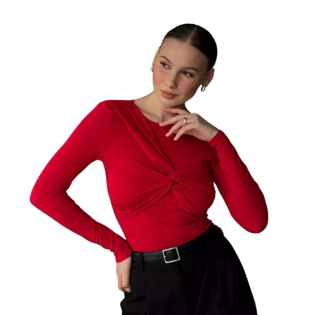 Juliette | Den Lange Twist Top med Lange Ermer