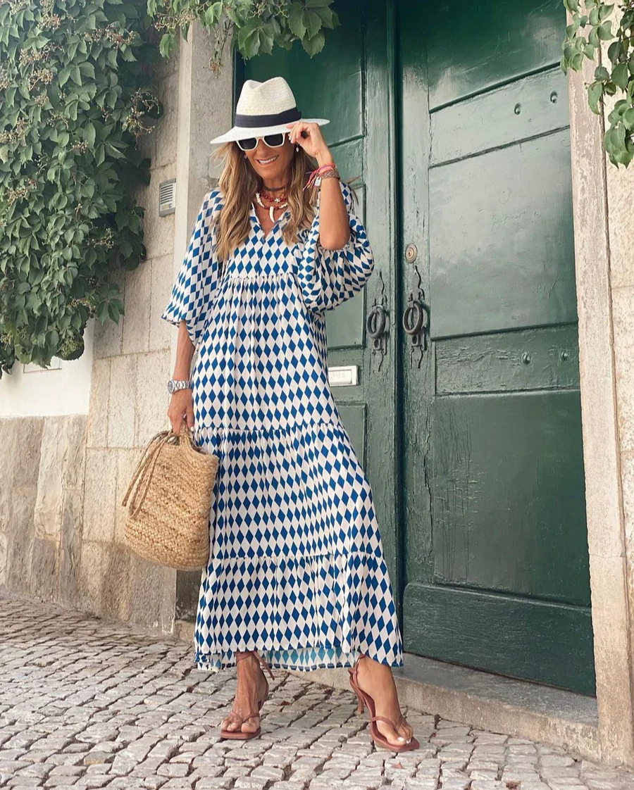 Elin | Maxi Kjole i Boho Bomull
