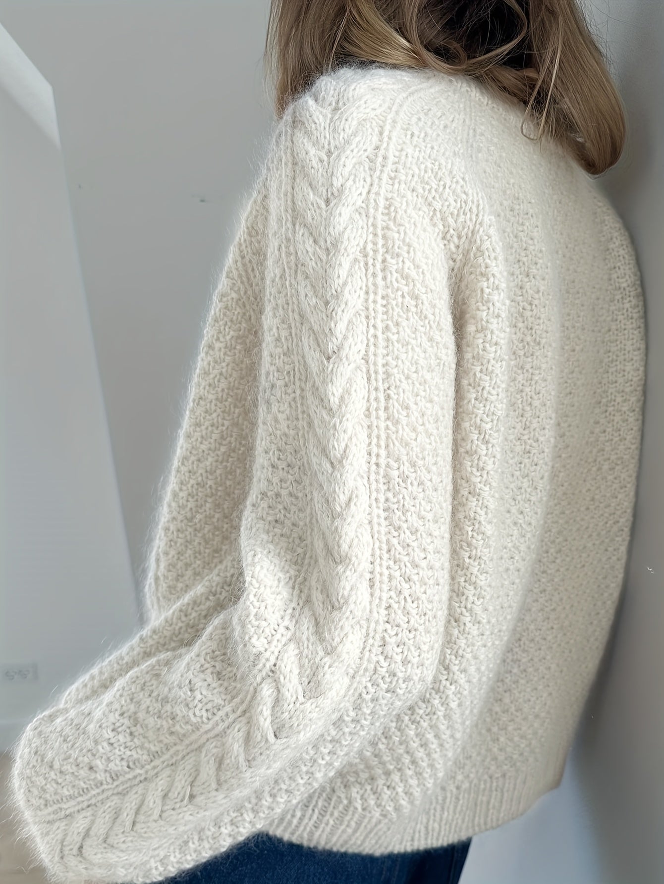 Isolde | Kabelstrikket Cardigan Med Knapper