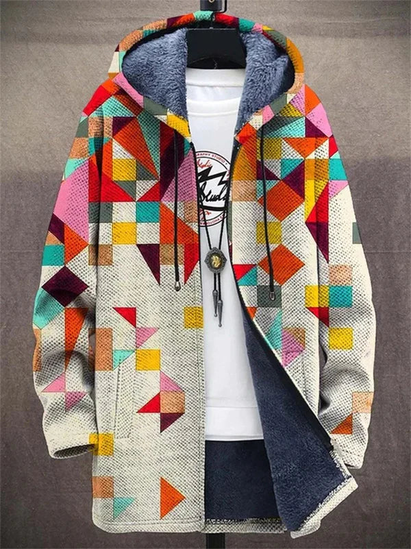 Torunn | Fargerik Cardigan med Geometrisk Inspirasjon