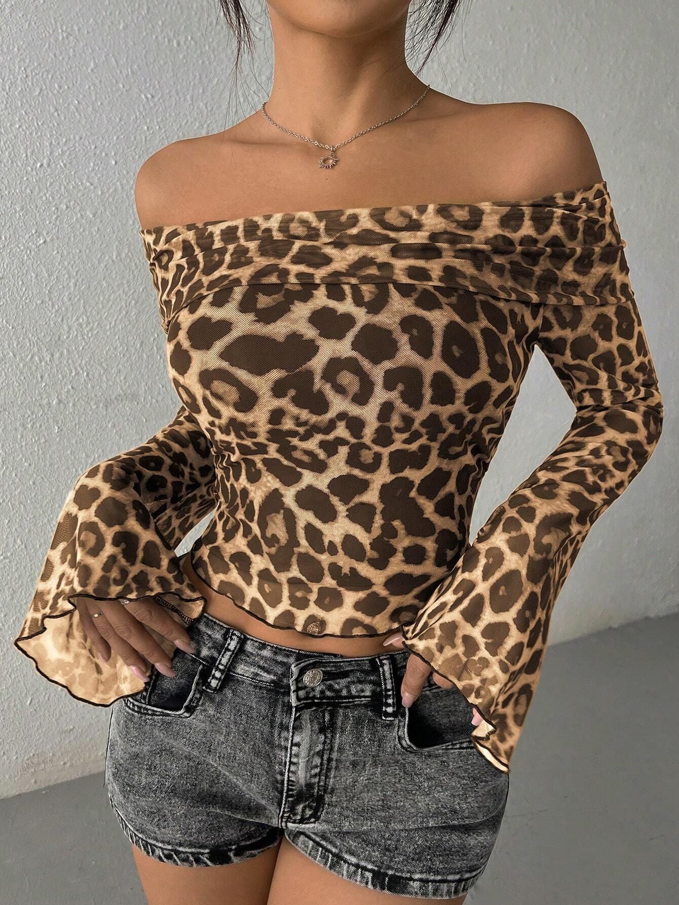 Clémence | Off-Shoulder Leopard Luxe Top