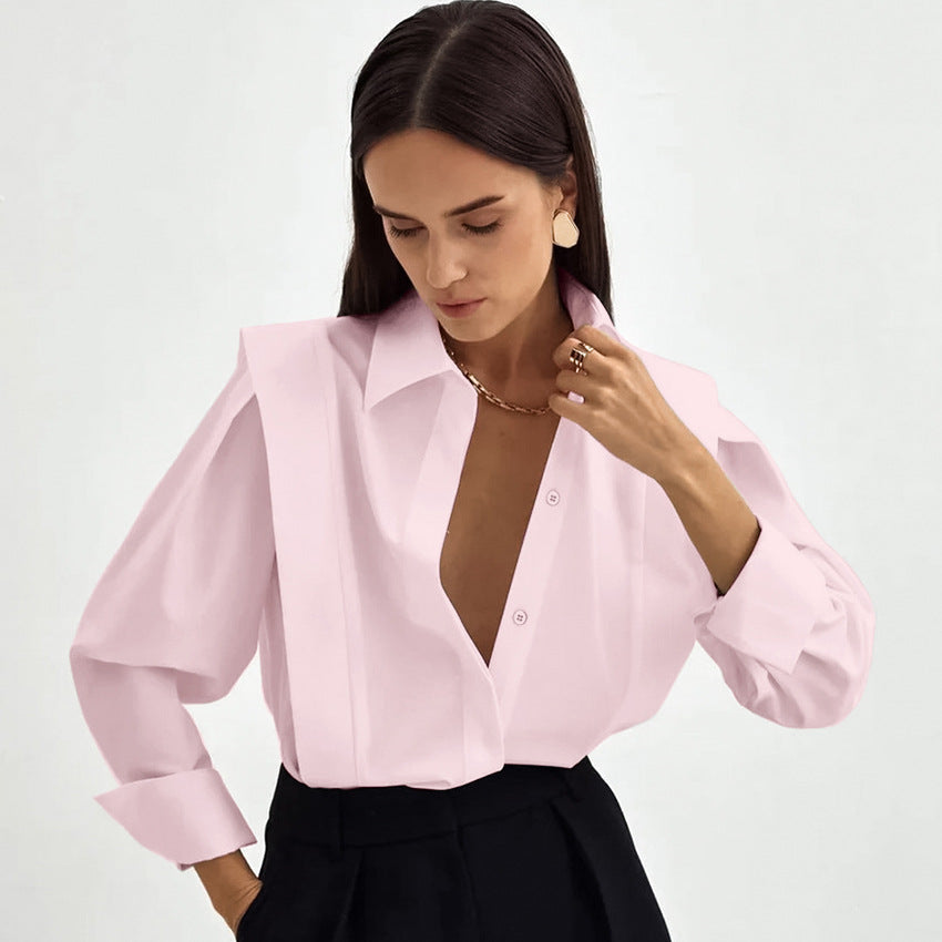 Camille | Oversized Knapbluse