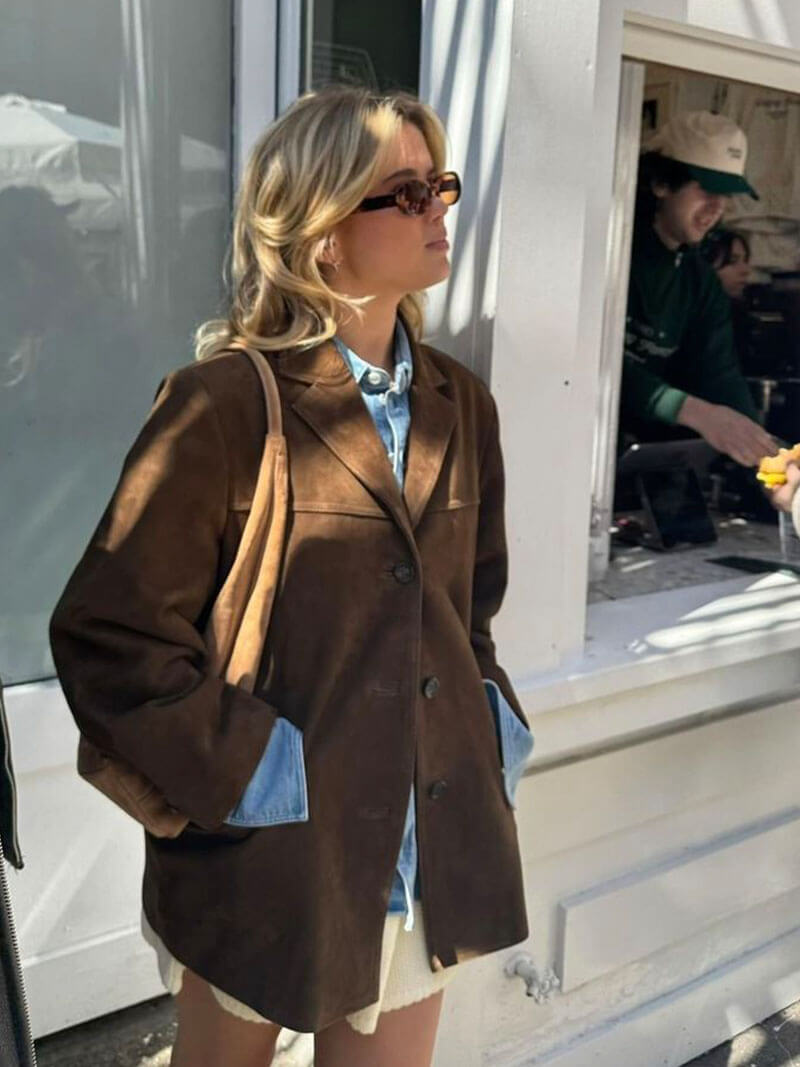 Reveré™ | Matilda jakke i imitert semsket skinn