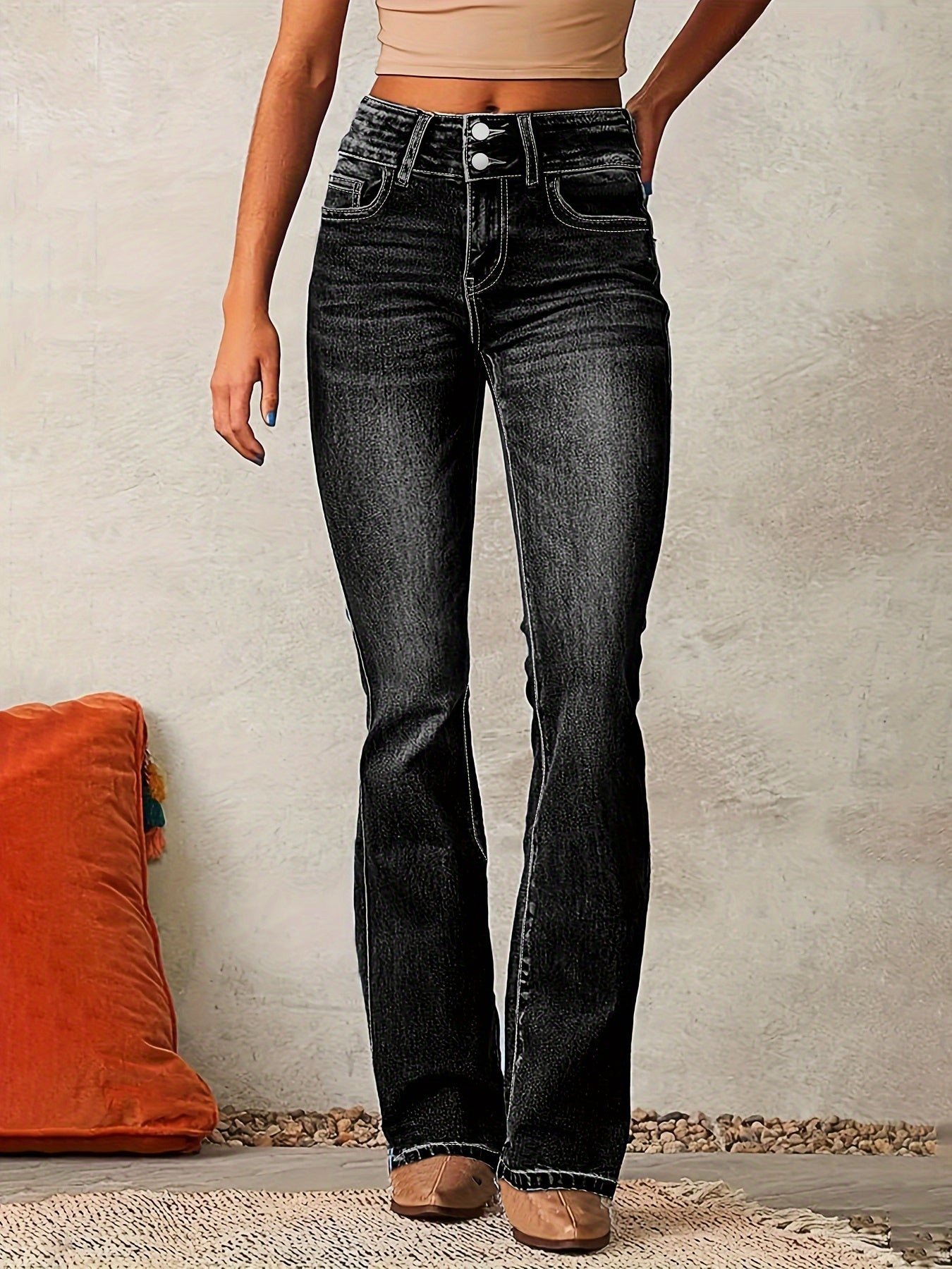Aya | Høytaljede flared jeans
