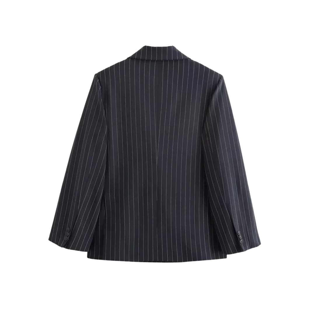 Nathalie | Klassisk Stripet Dobbeltradet Blazer