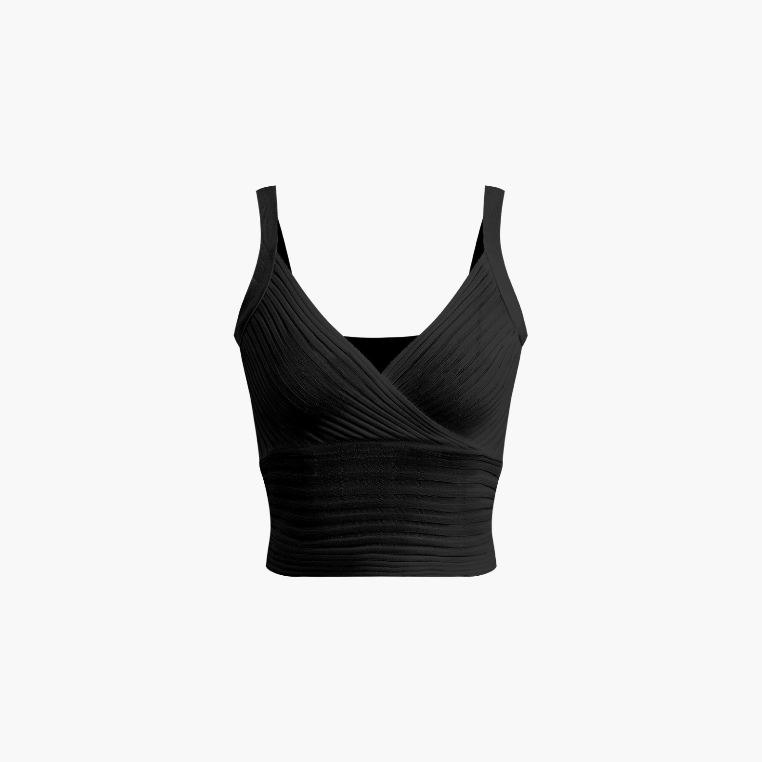 Reveré™ | Plisserte Crop-Top med V-Hals