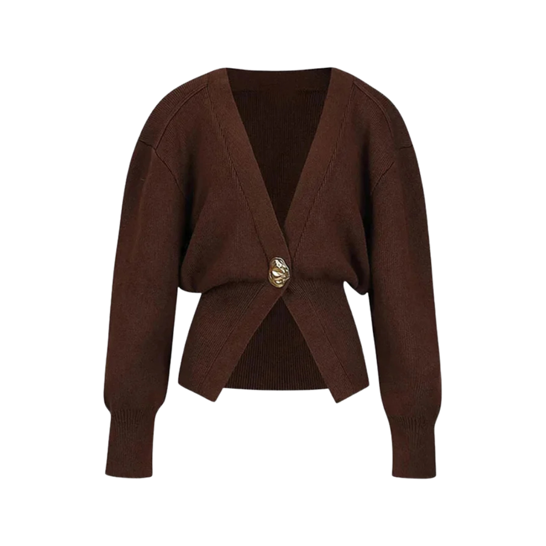 Flavie | Elegant Cardigan med Gullknapp