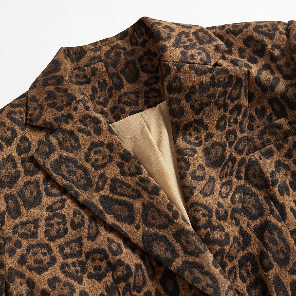 Marie-Claire | Ensfarget Blazer med Leopardmønster