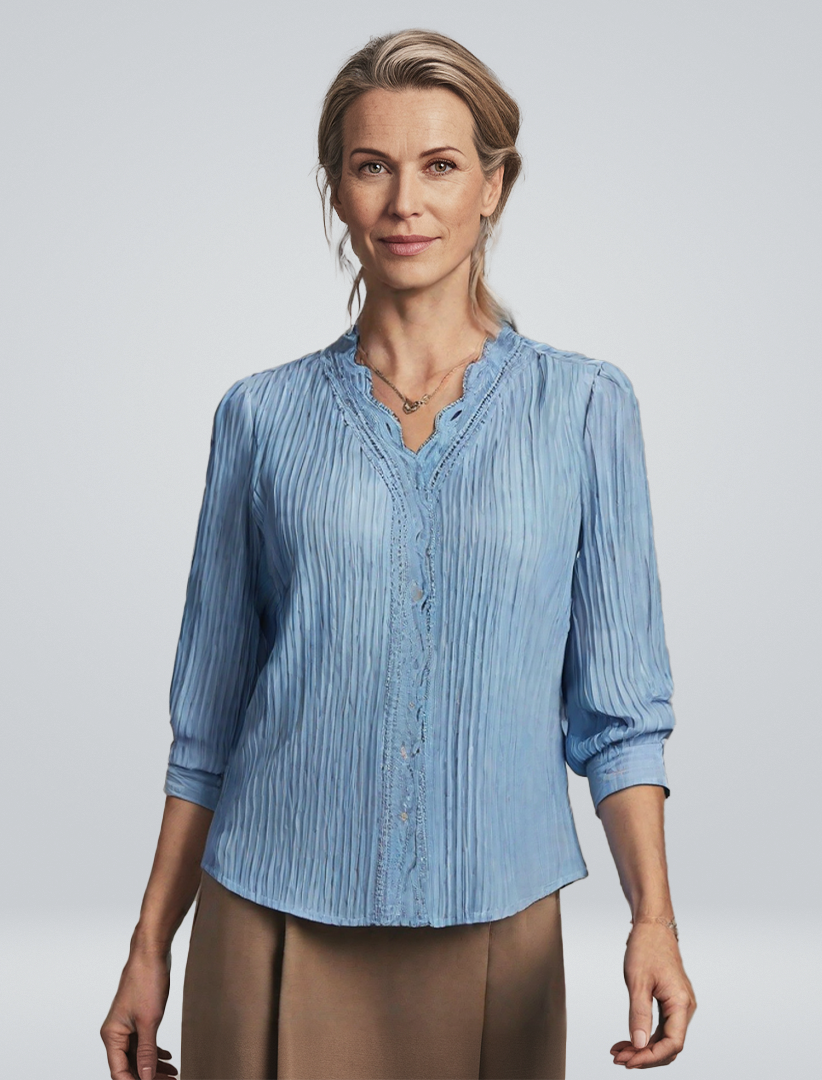Josette | Bluse med Blonde Detaljer