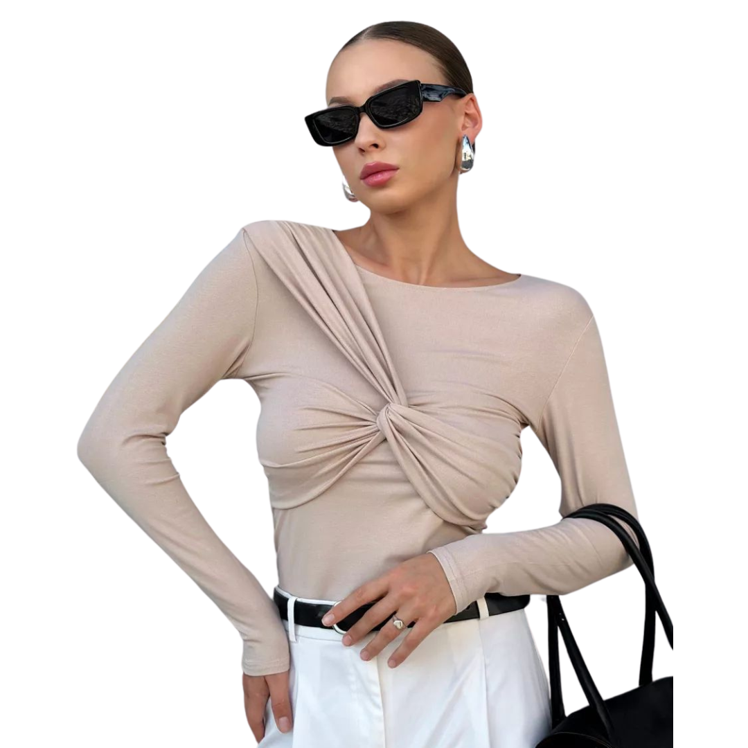 Juliette | Den Lange Twist Top med Lange Ermer