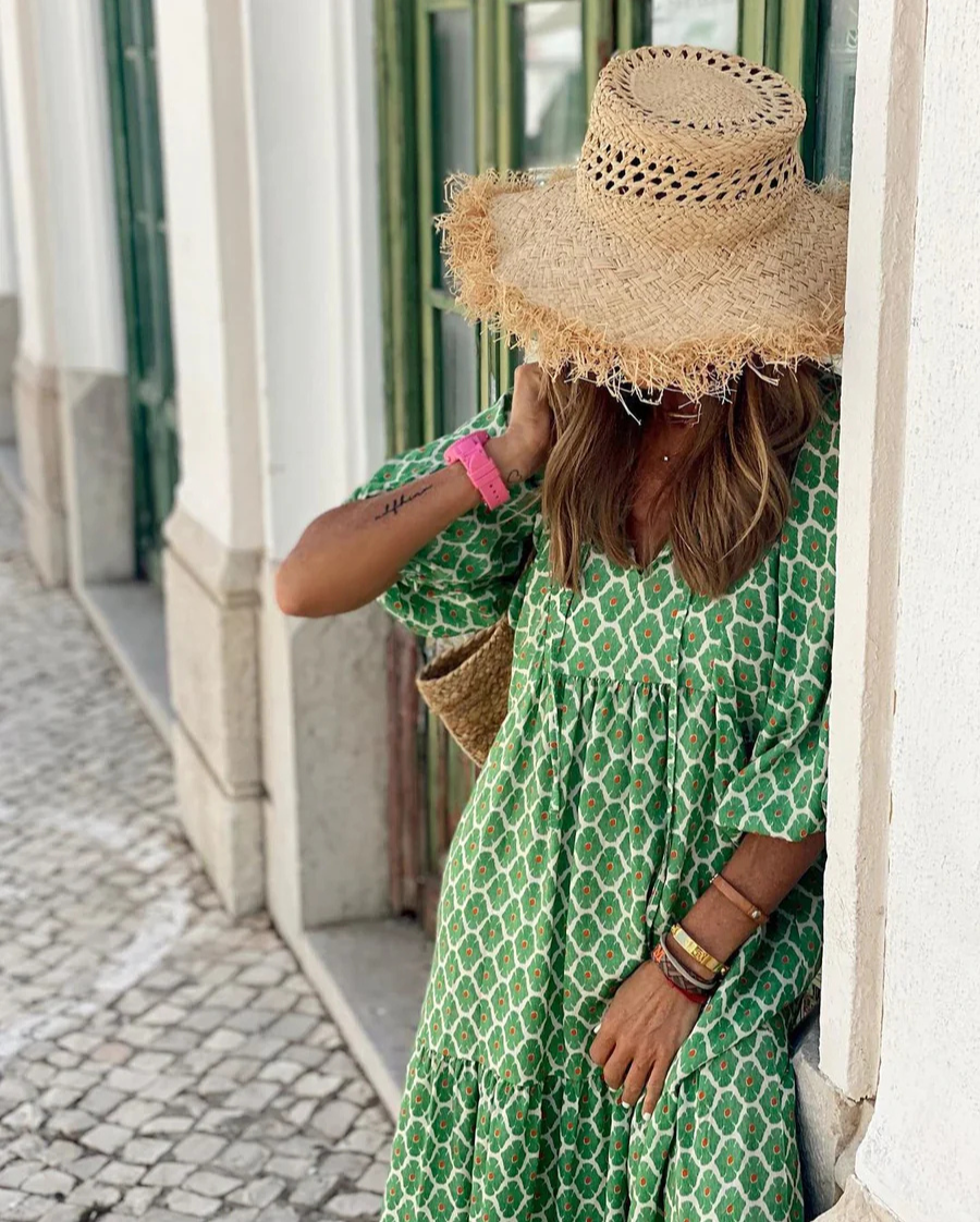 Elin | Maxi Kjole i Boho Bomull