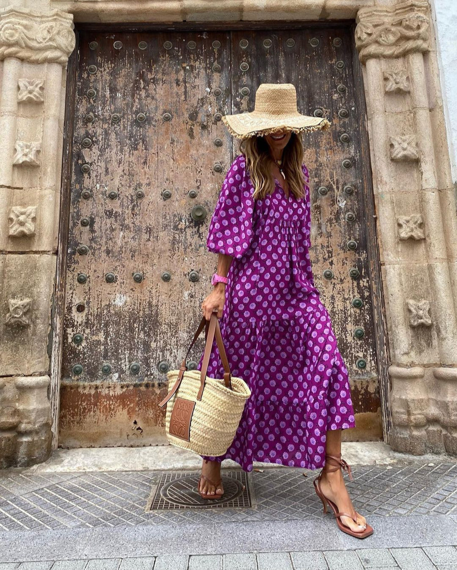 Elin | Maxi Kjole i Boho Bomull