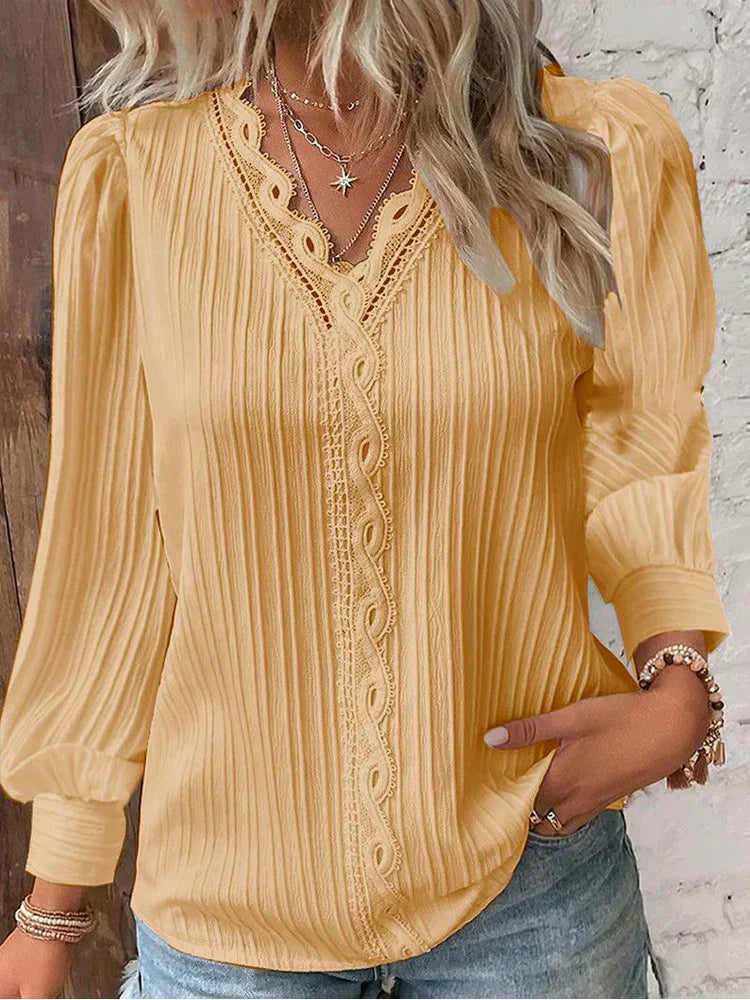 Josette | Bluse med Blonde Detaljer