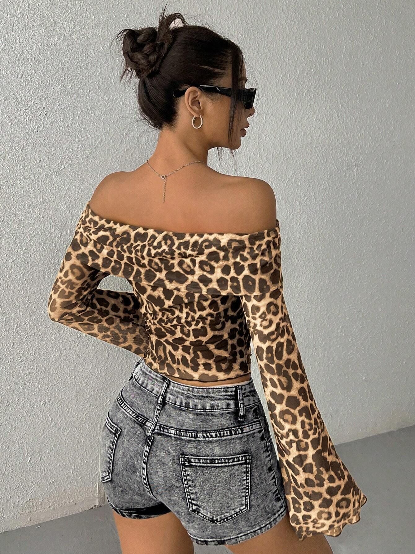 Clémence | Off-Shoulder Leopard Luxe Top