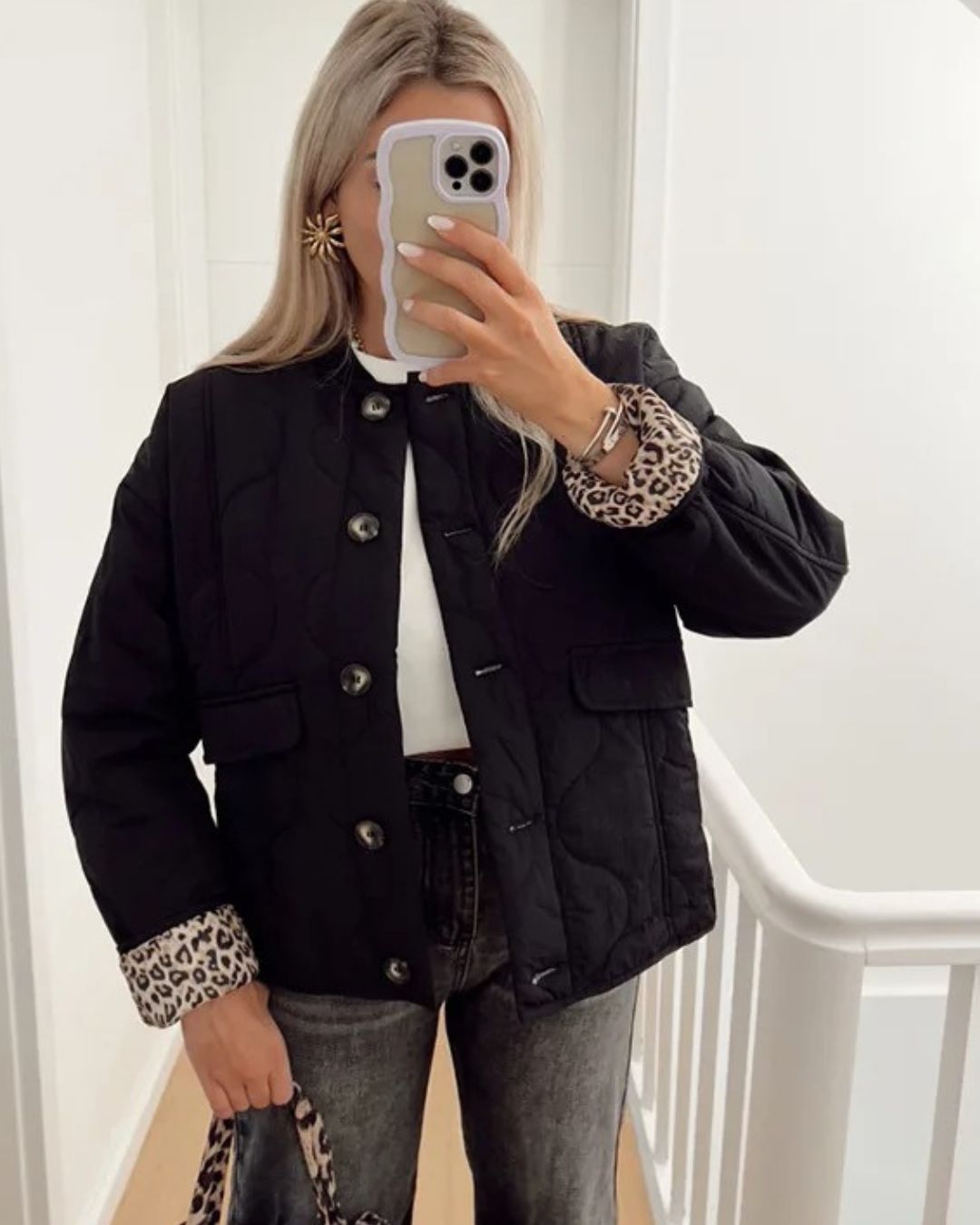 Noémie™ | Elegant jakke med leopardfôr