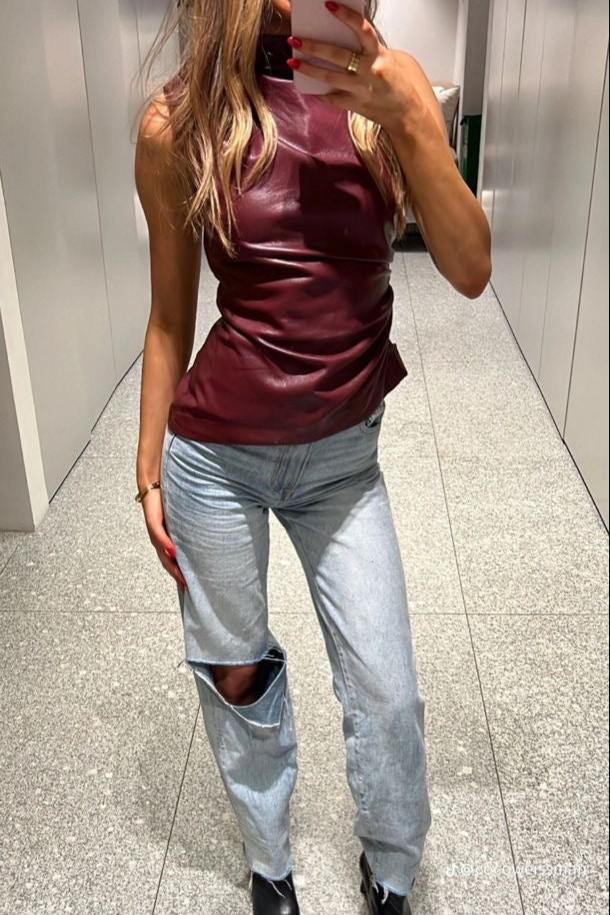 Julia | Bordeaux Bluse