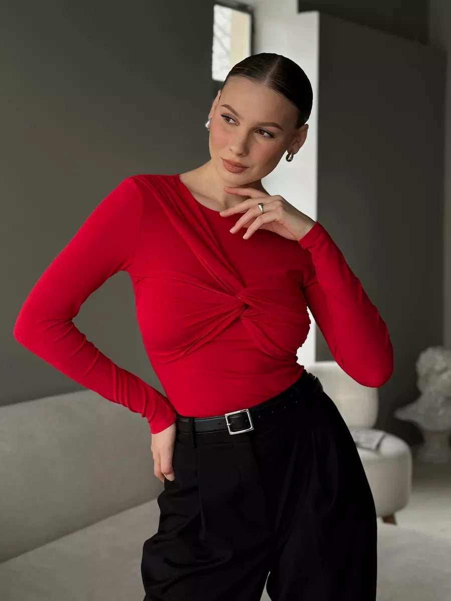 Juliette | Den Lange Twist Top med Lange Ermer
