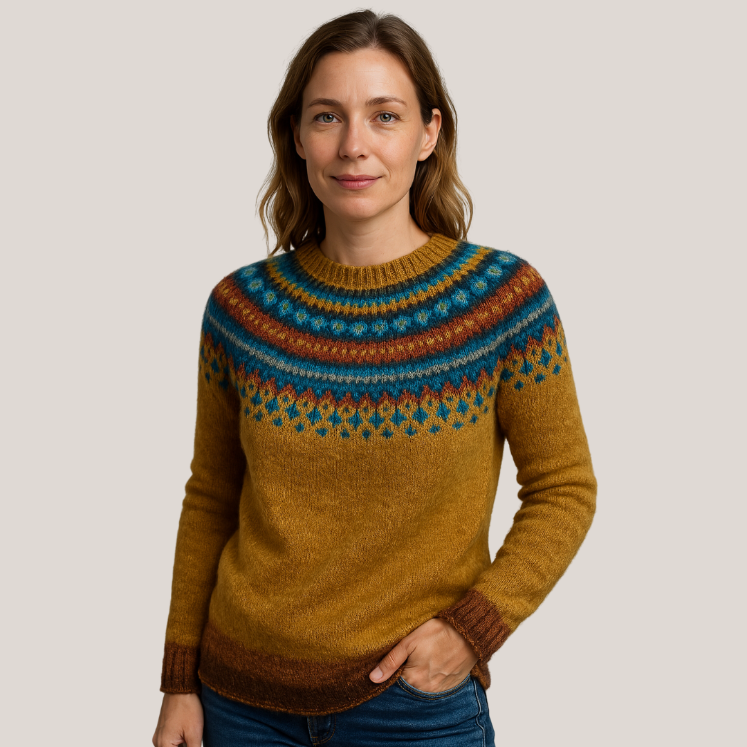 Mette | Fargerik Strikket Genser