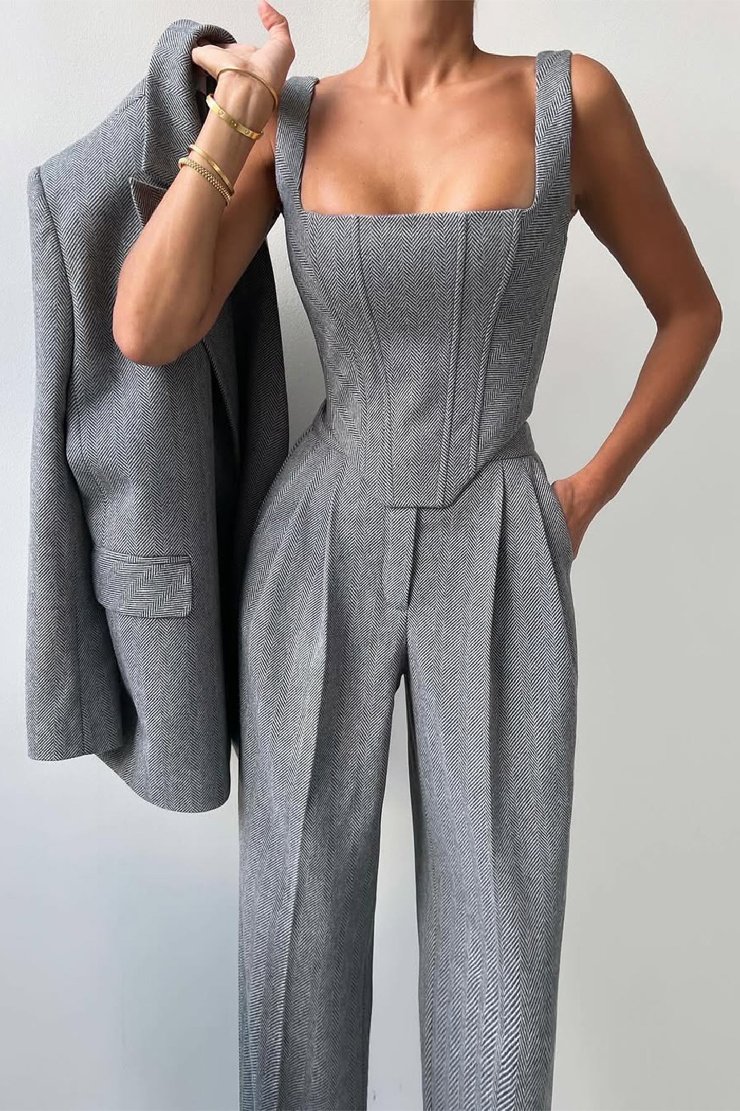 Mette | Tre-delt sæt med dobbeltradet blazer