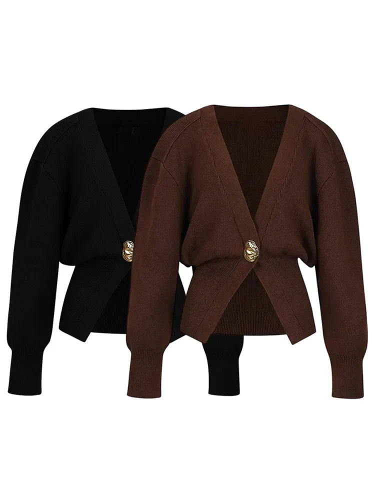 Flavie | Elegant Cardigan med Gullknapp
