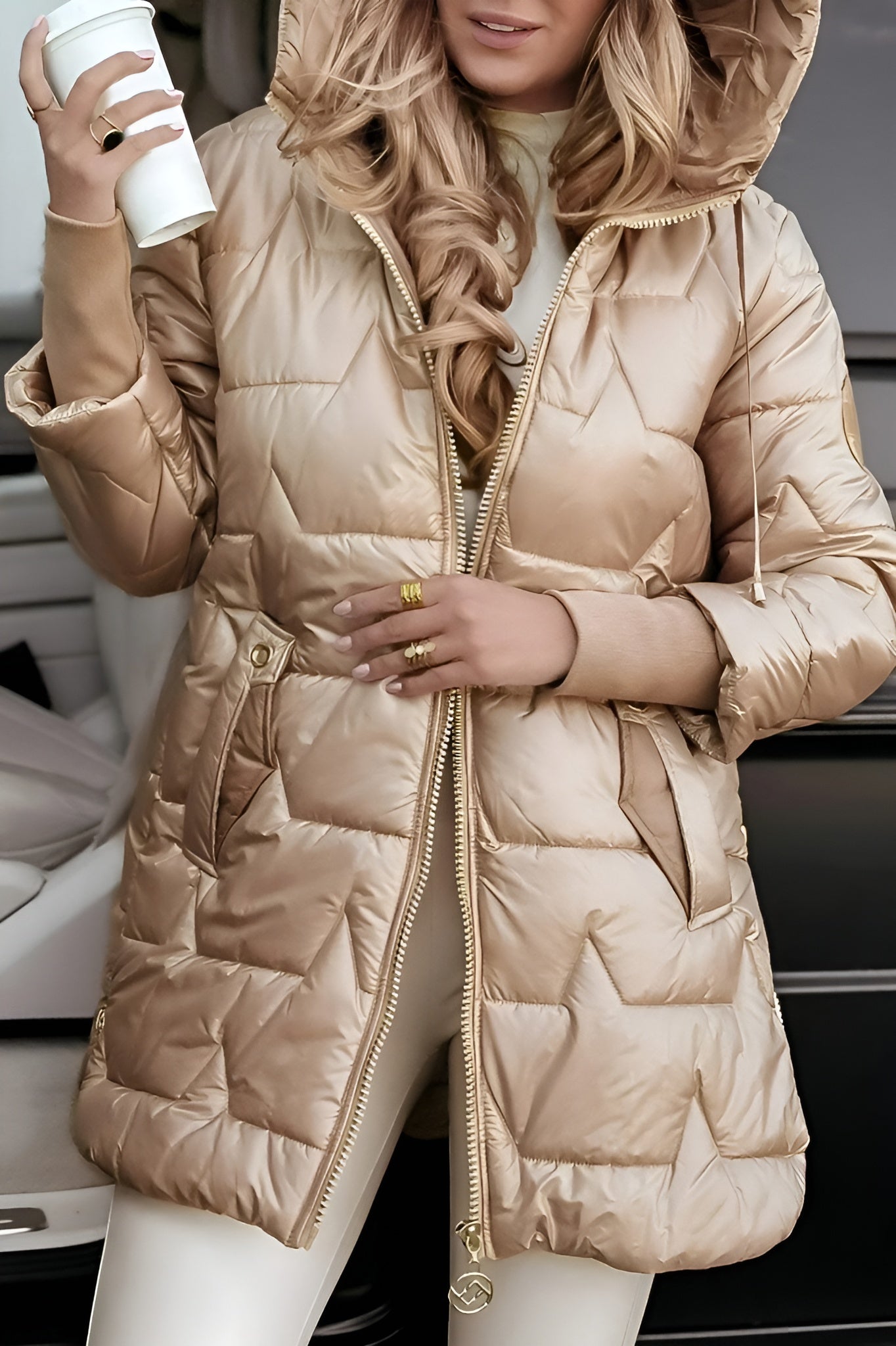 Isolde™ | Elegant vinterfrakk med hette og polstring