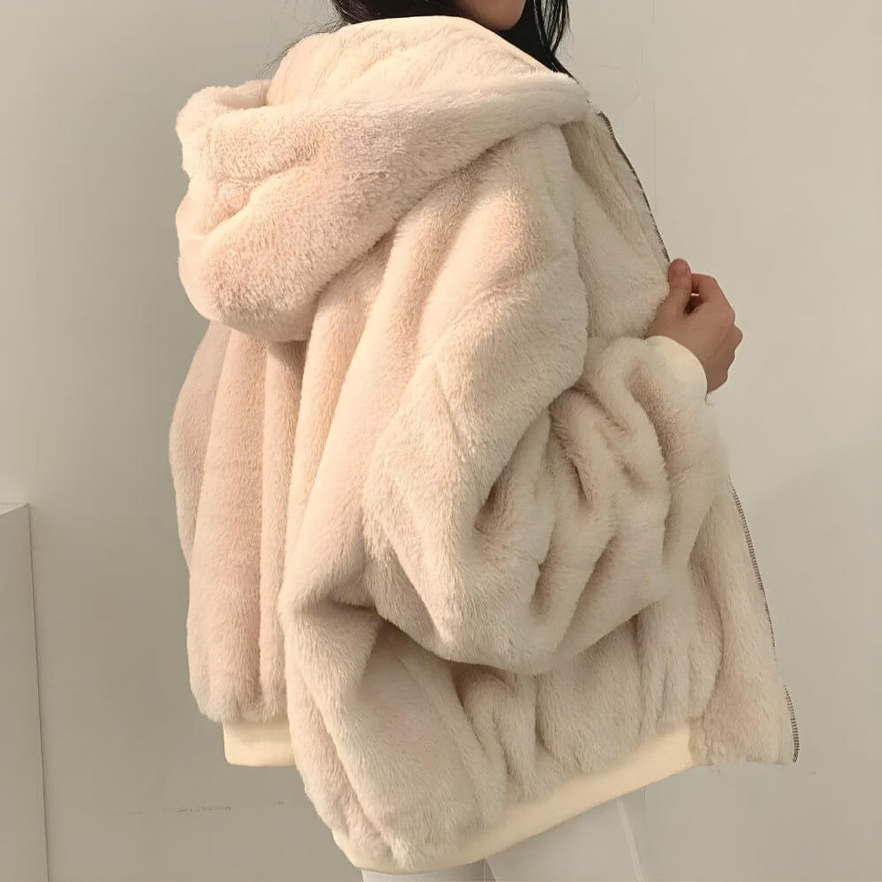 Reversibel hettegenser i teddyull