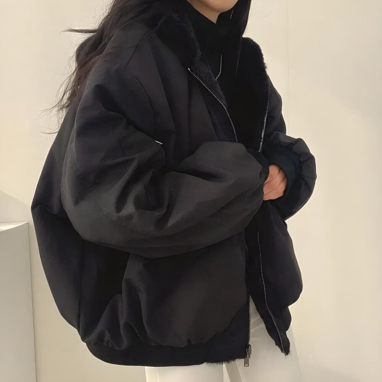 Reversibel hettegenser i teddyull